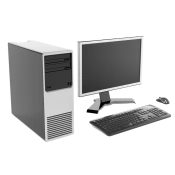 Poste informatique avec écran et clavier