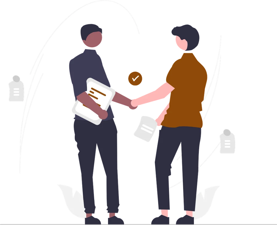 Illustration : deux personnes se serrant la main